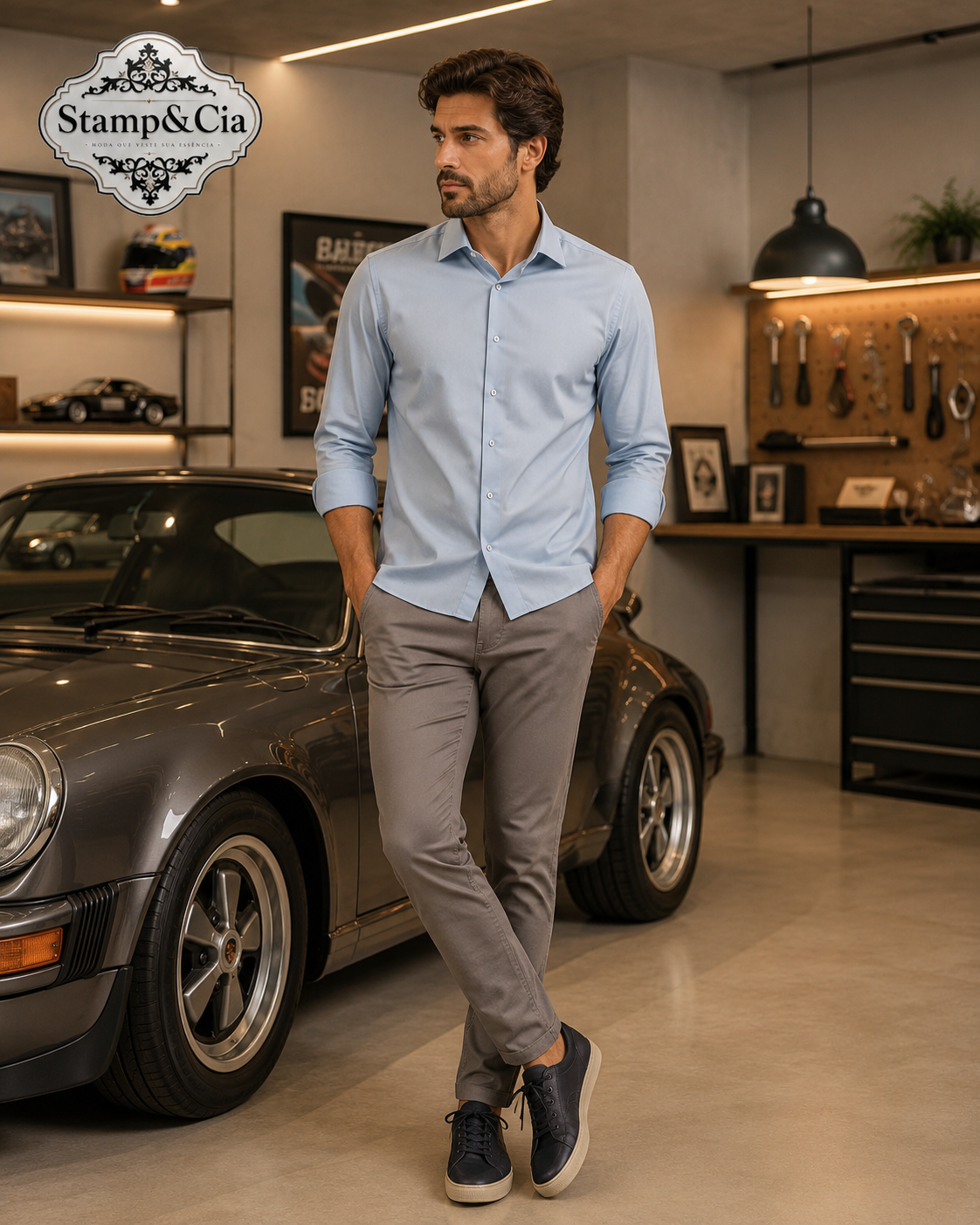 Camisa social/calça sarja