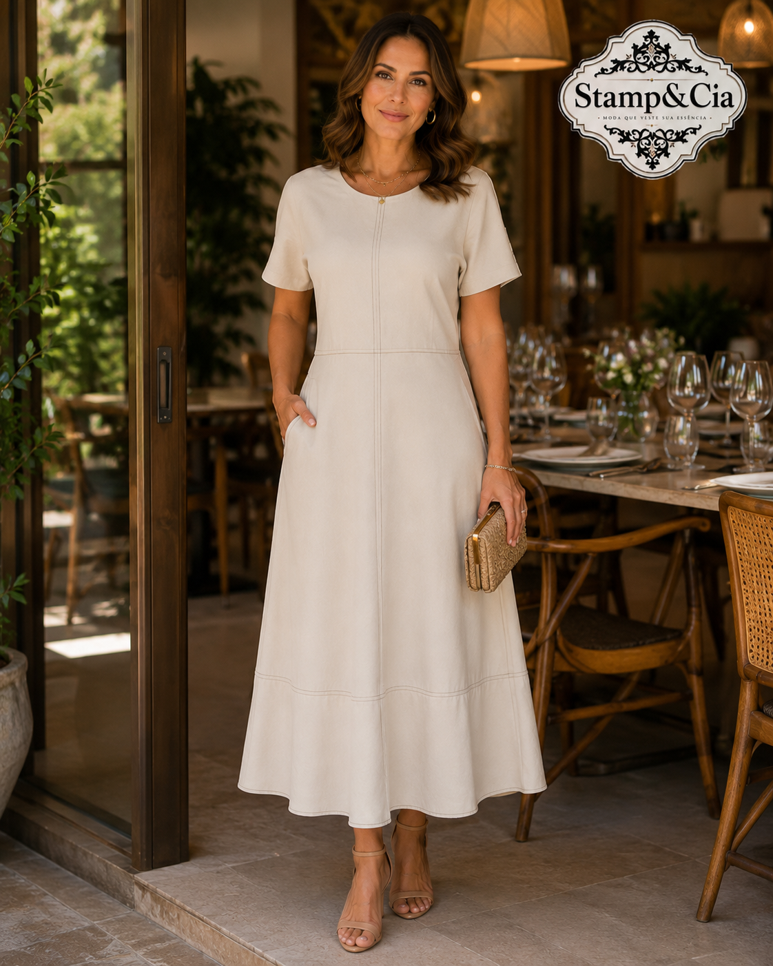Vestido tecido plano